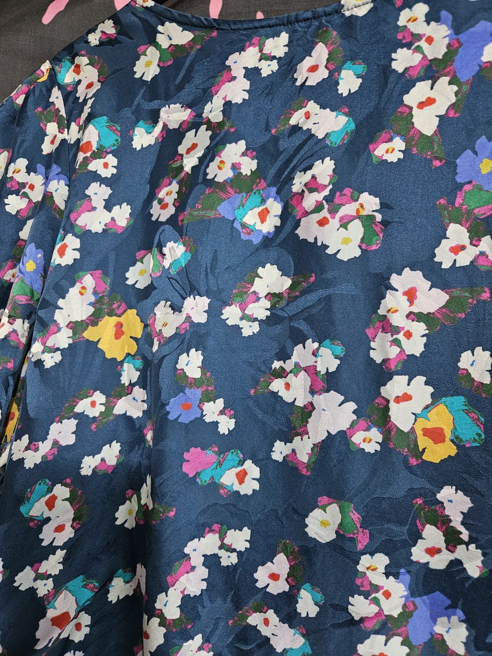 Tanya Taylor Silk Navy Floral Shift Dress - Picture 2 of 13